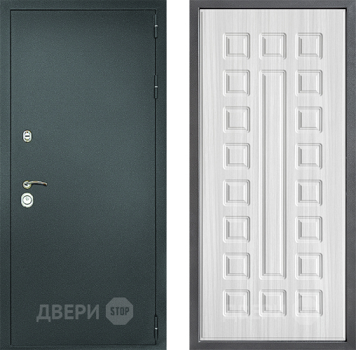 Входная металлическая Дверь Дверной континент Рубикон Серебро Дизайн ФЛ-183 Сандал белый в Красноармейске