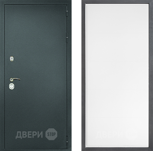 Входная металлическая Дверь Дверной континент Рубикон Серебро Дизайн ФЛ-649 Белый софт в Красноармейске
