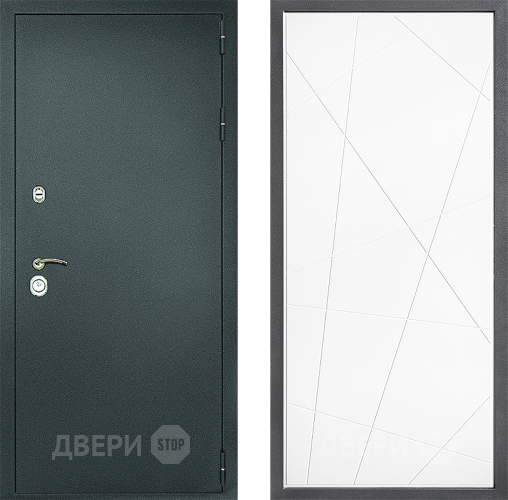 Дверь Дверной континент Рубикон Серебро Дизайн ФЛ-655 Белый софт в Красноармейске