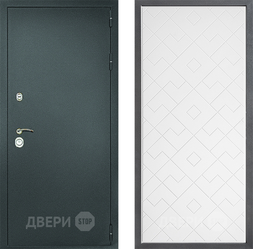 Дверь Дверной континент Рубикон Серебро Дизайн ФЛ-Тиффани Белый софт в Красноармейске
