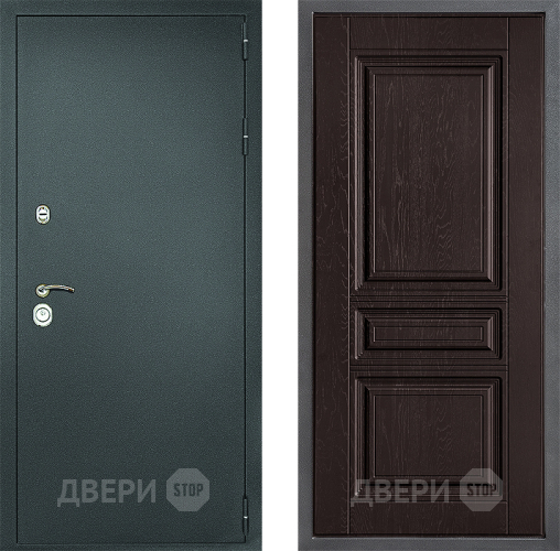 Входная металлическая Дверь Дверной континент Рубикон Серебро Дизайн ФЛ-243 Дуб шоколадный в Красноармейске
