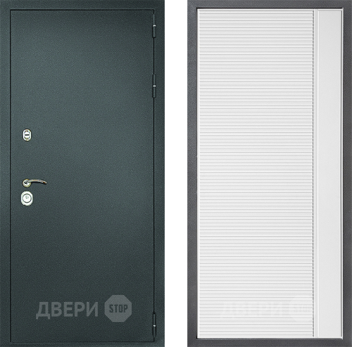Дверь Дверной континент Рубикон Серебро Дизайн ФЛ-757 Белое Стекло Софт милк в Красноармейске