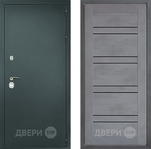 Дверь Дверной континент Рубикон Серебро Дизайн ФЛ-49 Бетон серый в Красноармейске