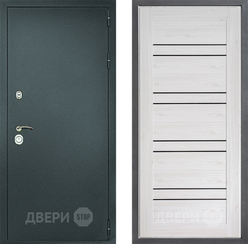 Входная металлическая Дверь Дверной континент Рубикон Серебро Дизайн ФЛ-49 Сосна белая в Красноармейске