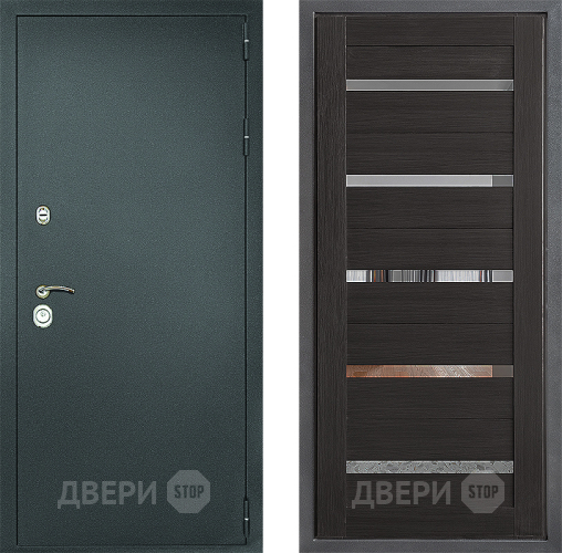 Входная металлическая Дверь Дверной континент Рубикон Серебро Дизайн ФЛ-47 Венге в Красноармейске