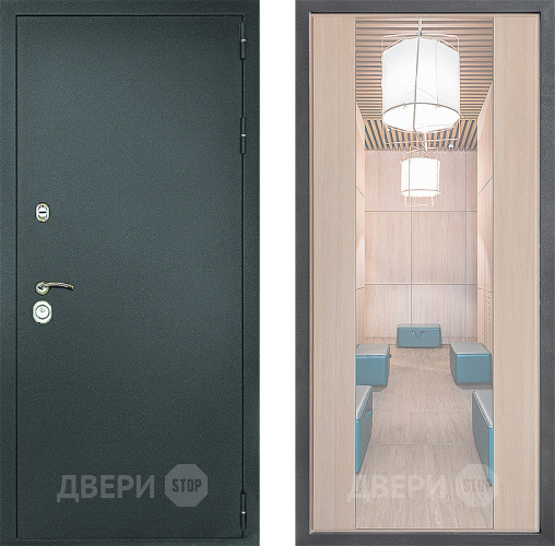 Дверь Дверной континент Рубикон Серебро Дизайн ФЛЗ-1 Зеркало Капучино в Красноармейске