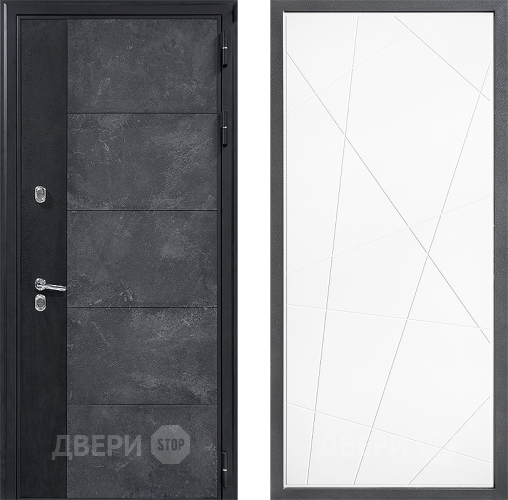 Входная металлическая Дверь Дверной континент ДК-15 Бетон ТЕРМО ФЛ-655 Белый софт в Красноармейске