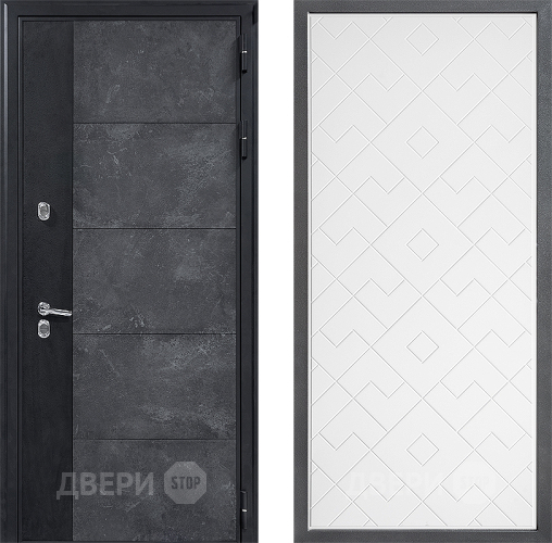 Входная металлическая Дверь Дверной континент ДК-15 Бетон ТЕРМО ФЛ-Тиффани Белый софт в Красноармейске
