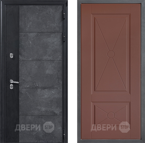 Входная металлическая Дверь Дверной континент ДК-15 Бетон ТЕРМО ФЛ-617 Ясень шоколадный в Красноармейске