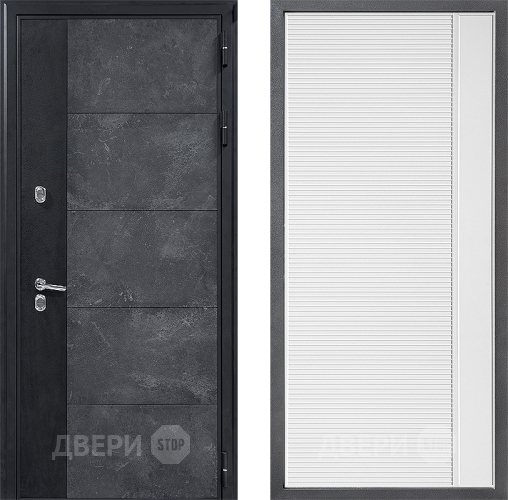 Входная металлическая Дверь Дверной континент ДК-15 Бетон ТЕРМО ФЛ-757 Белое Стекло Софт милк в Красноармейске