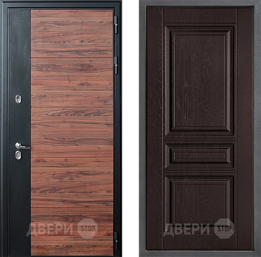 Входная металлическая Дверь Дверной континент ДК-15 Красное Дерево ТЕРМО ФЛ-243 Дуб шоколадный в Красноармейске