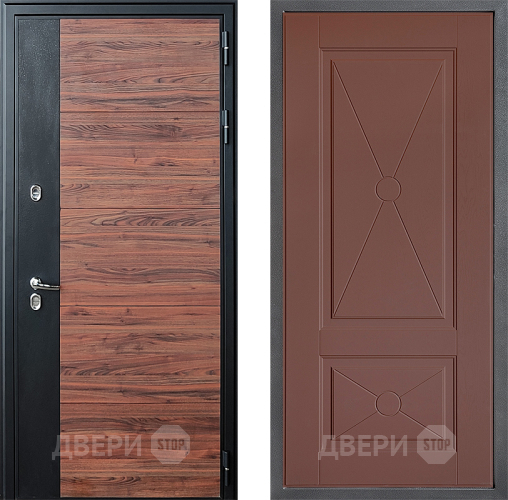 Входная металлическая Дверь Дверной континент ДК-15 Красное Дерево ТЕРМО ФЛ-617 Ясень шоколадный в Красноармейске