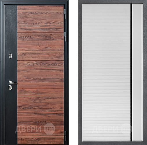 Дверь Дверной континент ДК-15 Красное Дерево ТЕРМО ФЛ-757 Черное Стекло Софт милк в Красноармейске