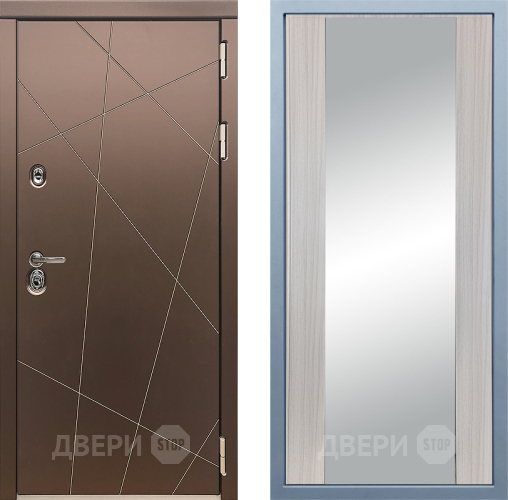 Входная металлическая Дверь Дива МД-50 Д-15 Зеркало Сандал белый в Красноармейске
