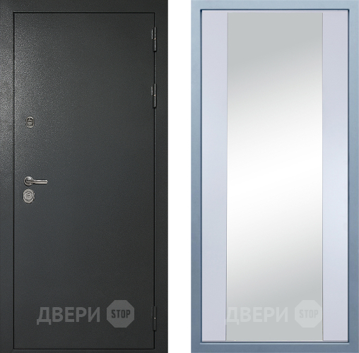 Входная металлическая Дверь Дива МД-40 Титан Д-15 Зеркало Белый в Красноармейске