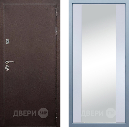 Дверь Дива МД-40 Медь Д-15 Зеркало Белый в Красноармейске
