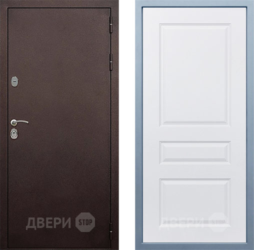 Входная металлическая Дверь Дива МД-40 Медь Д-13 Белый в Красноармейске