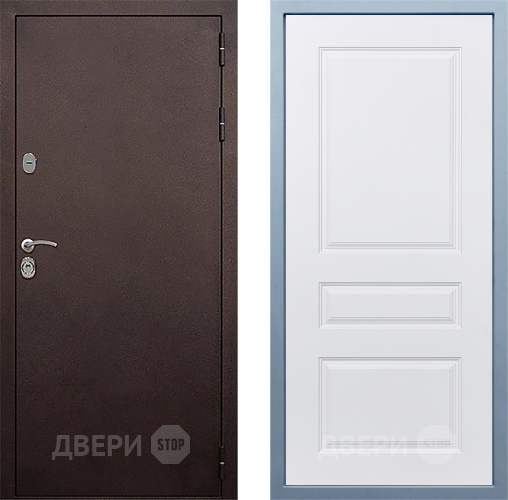 Входная металлическая Дверь Дива МД-40 Медь Д-13 Белый в Красноармейске