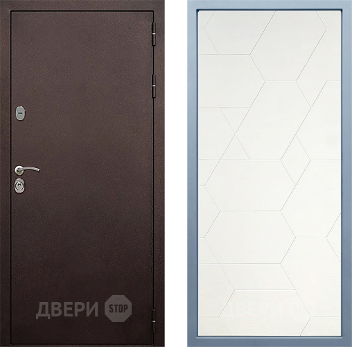 Входная металлическая Дверь Дива МД-40 Медь М-16 Белый в Красноармейске