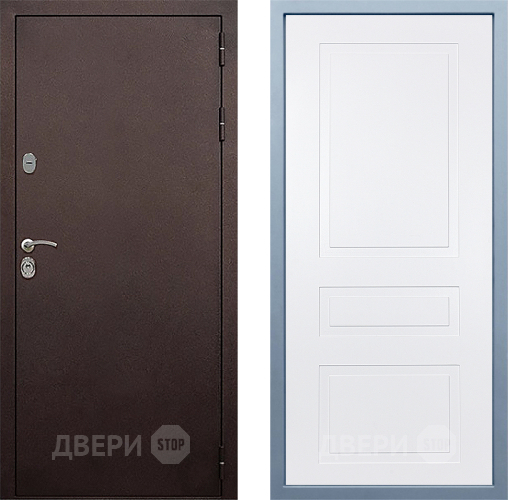 Входная металлическая Дверь Дива МД-40 Медь Н-13 Белый в Красноармейске