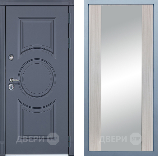 Входная металлическая Дверь Дива МХ-30 STR Д-15 Зеркало Сандал белый в Красноармейске