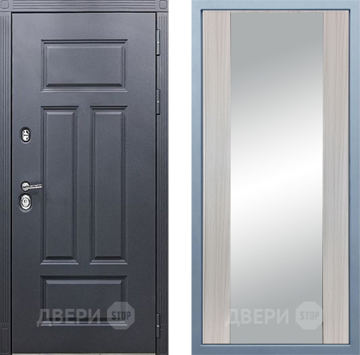 Входная металлическая Дверь Дива МХ-29 STR Д-15 Зеркало Сандал белый в Красноармейске