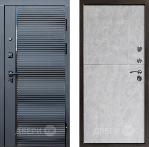 Дверь Престиж Черная Линия Горизонт Бетон светлый в Красноармейске