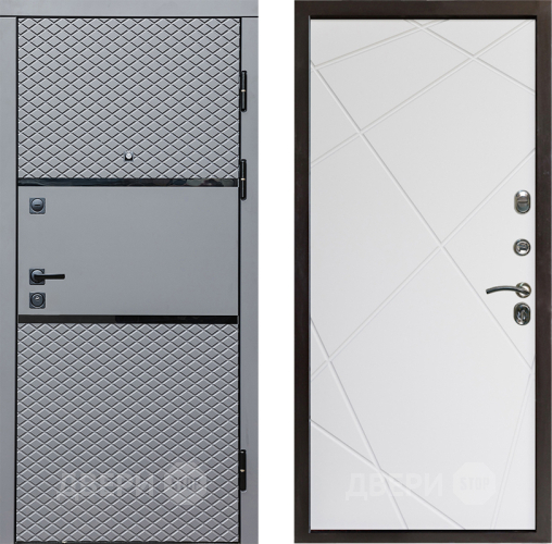Входная металлическая Дверь Престиж Ромб Лучи Бетон белый в Красноармейске