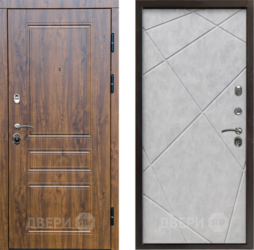 Входная металлическая Дверь Престиж Классика Дуб Лучи Бетон светлый в Красноармейске