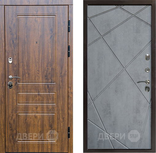 Входная металлическая Дверь Престиж Классика Дуб Лучи Бетон темный в Красноармейске
