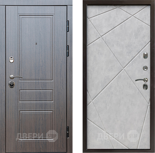 Входная металлическая Дверь Престиж Классика Венге Лучи Бетон светлый в Красноармейске