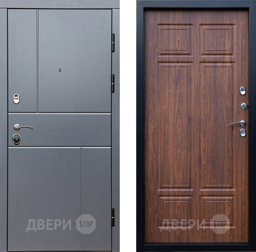 Входная металлическая Дверь Престиж Горизонт Грэй Премиум Орех темный в Красноармейске