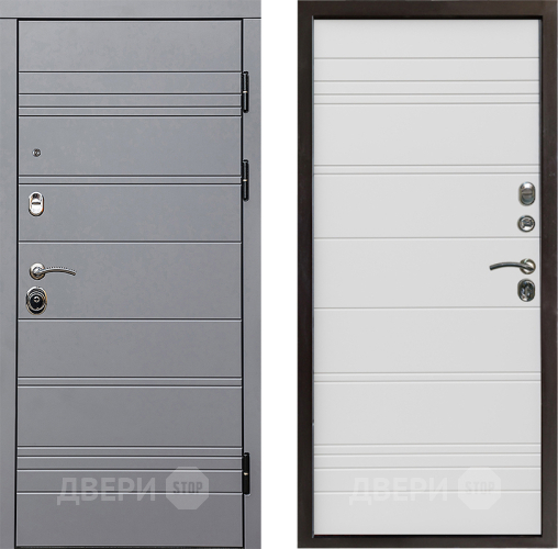 Входная металлическая Дверь Престиж Линия Грэй Line Белый в Красноармейске