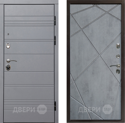 Входная металлическая Дверь Престиж Линия Грэй Лучи Бетон темный в Красноармейске