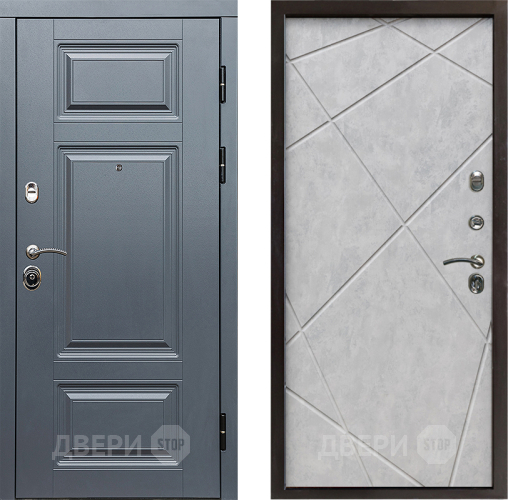 Входная металлическая Дверь Престиж Премиум Лучи Бетон светлый в Красноармейске