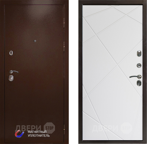 Входная металлическая Дверь Престиж Медь Лучи Бетон белый в Красноармейске