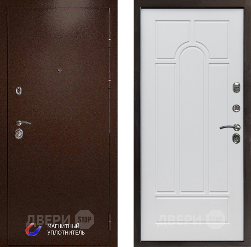 Входная металлическая Дверь Престиж Медь Арка Белое дерево в Красноармейске