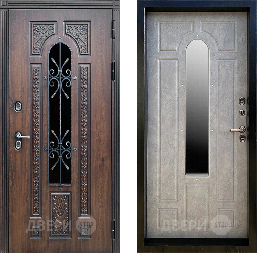 Дверь Престиж TERMO с терморазрывом Лацио Дуб с окном и ковкой Бетон светлый в Красноармейске
