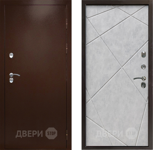 Дверь Престиж TERMO с терморазрывом Снегирь Медь Лучи Бетон светлый в Красноармейске