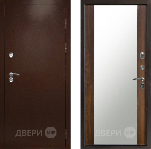 Входная металлическая Дверь Престиж TERMO с терморазрывом Снегирь Медь Зеркало Дуб в Красноармейске
