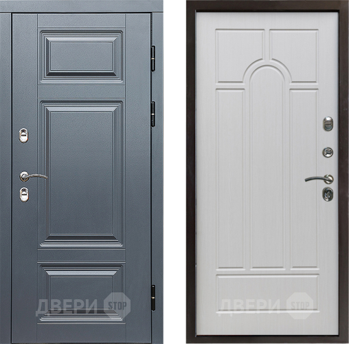 Входная металлическая Дверь Престиж TERMO с терморазрывом Премиум Грэй Арка Лиственница белая в Красноармейске