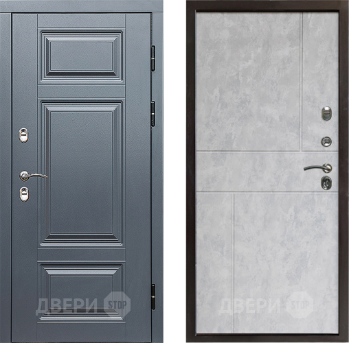 Входная металлическая Дверь Престиж TERMO с терморазрывом Премиум Грэй Горизонт Бетон светлый в Красноармейске