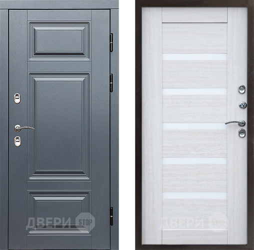 Входная металлическая Дверь Престиж TERMO с терморазрывом Премиум Грэй Царга Лиственница белая в Красноармейске
