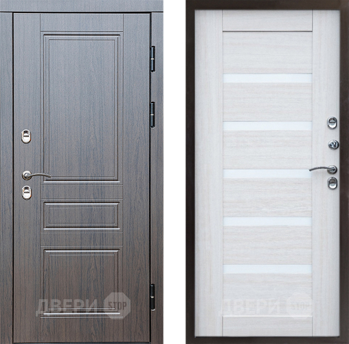 Входная металлическая Дверь Престиж TERMO с терморазрывом Классика Царга Лиственница белая в Красноармейске