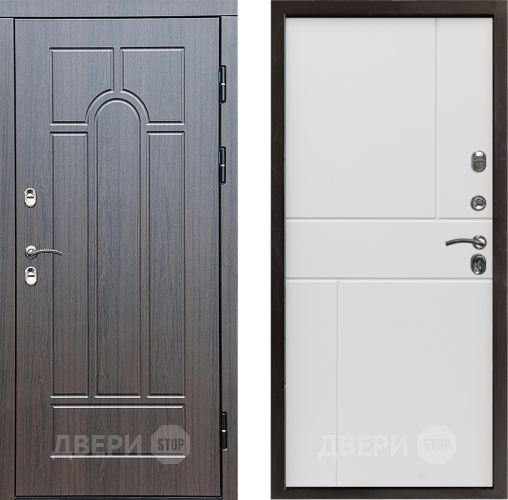 Входная металлическая Дверь Престиж TERMO с терморазрывом Арка Горизонт Бетон белый в Красноармейске