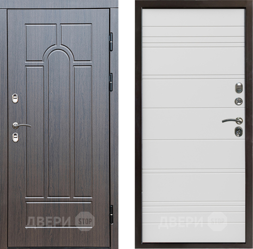 Входная металлическая Дверь Престиж TERMO с терморазрывом Арка Line Белый в Красноармейске