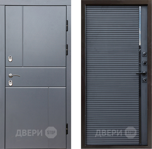 Входная металлическая Дверь Престиж TERMO с терморазрывом Горизонт Грэй Porte Черный кварц в Красноармейске