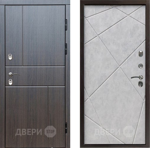 Входная металлическая Дверь Престиж TERMO с терморазрывом Горизонт Венге Лучи Бетон светлый в Красноармейске