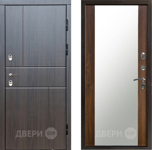 Входная металлическая Дверь Престиж TERMO с терморазрывом Горизонт Венге Зеркало Дуб в Красноармейске