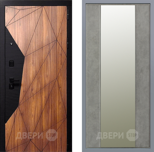 Дверь Заводские двери Морра Зеркало Макси Бетон темный в Красноармейске